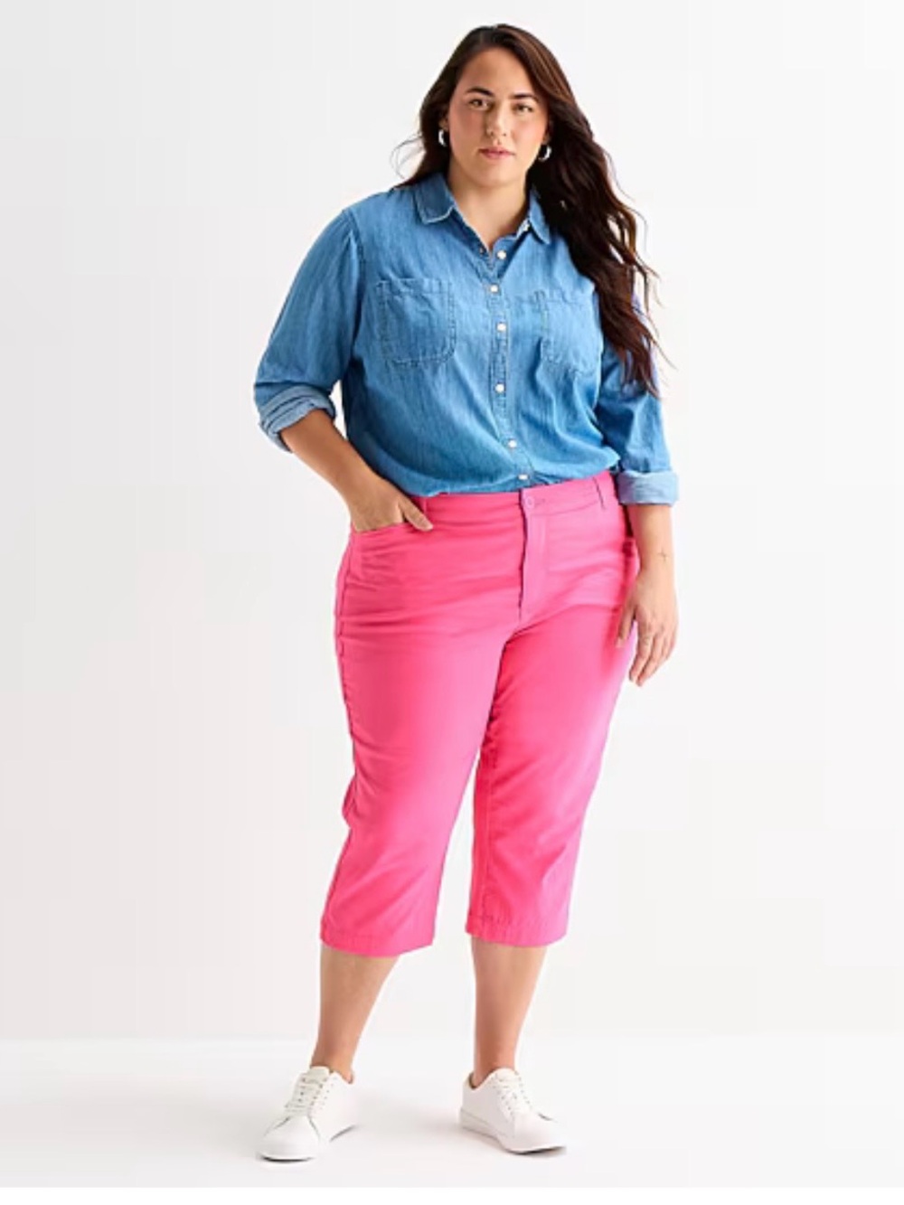 St. John's Bay Bright Pink Crop Capris - 18P